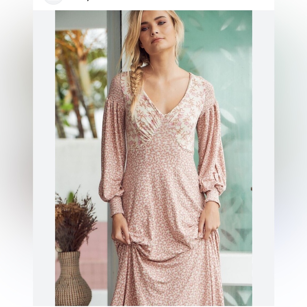 Free People Pink Floral Maxi Dress